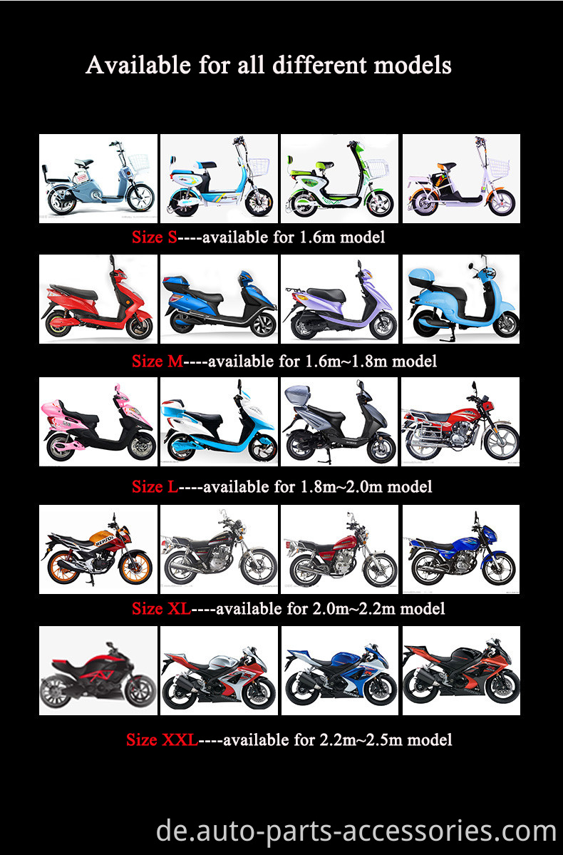 Parkspeicher im Freien Anti-UV-Reflexionsstreifen benutzerdefinierte gedruckte Motorradbezüge wasserdicht